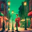 Placeholder: Saxophone player standing in the middle of the street, near street lamps, cartoon features style, New Orleans landscape, Lee Taifu, Disney animation, Red and Emerald, Jeff Danziger, Rough 2D animation --R 1:2 --Stylish 750 --v 6