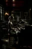 Placeholder: A woman playing a piano in a smoky bar from the 1930s. A nostalgic, moody atmosphere. The pianist is elegantly dressed. The lighting is dim and sultry, casting soft shadows across the room, highlighting the swirls of smoke and the reflective surface of the piano. The image is rich in texture and depth. The scene is captured as if through a Leica M3 camera for its timeless quality, with attention to the grain and tone of a high-speed film. Henri Cartier-Bresson style