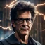 Placeholder: best quality epic highest resolution cinematic shot of Dean Kamen with circular glasses and a lightening scar on his forehead, Harry Potter, Harry Potter universe magical