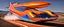 Placeholder: award winning car and driver photograph of a futuristic station wagon dirigible hybrid designed by only one vehicle per image painted metallic orange traveling at a high rate of speed, jet intake off of front center of vehicle and jet exhaust out the rear with bright blue flame, bilaterally symetrical, more a high speed road vehicle