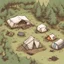 Placeholder: map, camp ground, top view, comic book, sketch, nature,