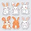 Placeholder: cute rabbit stickers template