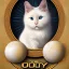 Placeholder: white cat summoning orbs