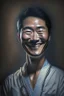 Placeholder: asian surgeon portrait smiling, scalpel pose, dark lighting, hyper-realistic