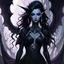 Placeholder: drow elf woman, sorceress, enchantress, dark hair, digital art, dark fantasy