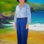 Placeholder: Full body portrait, painting, medium shot lady CoastalGrandmother