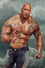 Placeholder: Dwayne the rock Johnson painted in rococo style