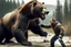 Placeholder: MAN FIGHTNG BEAR REAL LIFE PHOTOREASLITIC