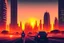 Placeholder: City, avenue, sunset, sci-fi, epic