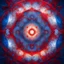 Placeholder: abstract intricate art with (blue on top third of the photo) , (white in the middle third of the photo), and (red in the bottom third of the photo), glow, ornament