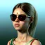 Placeholder: Shakira, artist, 30 years old, Realistic image, waist up portrait, etro style dress. Gucci sunglasses. loose long hair, eyes make up, perfect, glow, circle iris. concept art, smooth, unreal engine 5, god lights, ray tracing, RTX, lumen lighting, ultra detail, volumetric lighting, 3d, finely drawn, high definition, 4k.