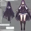 Placeholder: High quality, Detailed, Black long hair, Purple eyes, mouth open, blushing, rich clothes, concept art, clothes kinda reavling, skirt is short