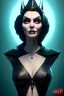 Placeholder: Lene Nystrøm as evil queen in black leather, busty, cleavage, voluptuous, Aqua Lene, angry, stern look. character design by cory loftis, fenghua zhong, ryohei hase, ismail inceoglu and ruan jia. unreal engine 5, artistic lighting, highly detailed, photorealistic, fantasy