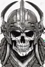 Placeholder: WARRIOR skull helmet, comic style, portrait