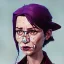 Placeholder: Portrait of a 30 year old witch like Renée Zellweger and Mary Poppins