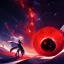 Placeholder: phsychedelic, swirling colors, red sun in center, blackhole, stars, space