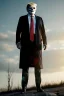 Placeholder: Ultra realistic image, Donald trump zombie, zombie performance, suit, skull, blood, torn arm, night, walking twisted, waist up view, thriller style, dark ambient, highly detailed, White House background, concept art, unreal engine 5, ray tracing, RTX, ultra detail, volumetric lighting, high definition, high resolution.