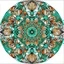 Placeholder: Mandala . Round. The mandala depicts a mystical botanical motive. Thin lines. Ornament. Rich colors.