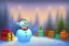 Placeholder: Impressionism, acrylic paint, pastel colors, christmas scene, snowman, christmas tree, christmas lights, wreath, presents