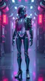 Placeholder: An unusual and surreal blend of exoskeletals anatomy and figure structure of a beauty Lisa fullbody escaping pretty appearance . The figure auto standing on floor at hypertechno mecha. Very details and intriciate figure fantasy surrealism, wearing jacket hypertechno. 3D final fantasy rendering unreal engine styles, stylized vibrants colors