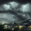 Placeholder: suburban homes, rooftop view, heavy dark storm encroaches, magic dome coverers homes, 8k resolution, high-quality, fine-detail, iridescent, intricate, detailed matte, volumetric lighting, illustration, brian froud, howard lyon, selina french, anna dittmann, annie stokes, lisa parker, greg rutowski