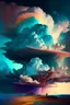 Placeholder: Phantasy landscape with dramatic cloud in analogous color