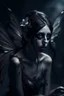 Placeholder: Dark fairy with beautiful wings looking scared