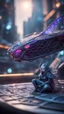 Placeholder: Illithid with butterfly wings frozen in net sitting on roof of a Lamborghini space ship, bokeh like f/0.8, tilt-shift lens 8k, high detail, smooth render, down-light, unreal engine, prize winning