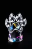 Placeholder: glass prism paw on black background