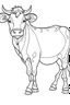 Placeholder: coloring page for kids, COW, thick outline, low details, no shading, no color