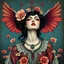 Placeholder: Digital illustration of a Vintage Surreal Illustration by Catrin Welz-Stein, Art and Design, sharp focused, with striking vibrant colors, perfectly centered designed and finished, intricately detailed, extremely beautiful female figure, pure surrealism, a magical image, an extraordinary masterpiece