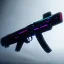 Placeholder: cyberpunk pistol, grey background