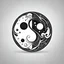 Placeholder: Ying Yang Logo , Tshirt Design Wector , Clean lines, HD ,