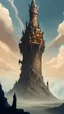 Placeholder: fantasy concept art, gigantic tower, insanely high but still very slim