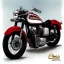 Placeholder: fullbody Drawing of 'Vintage classic style concept Motorcycle',three quarters view, retro design study, classic steel wheels, toned colors, art by cheryl kelley,16k