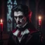 Placeholder: Character design of a Victorian vampire, medium: photography, style: reminiscent of the characters in Bram Stoker's Dracula, lighting: soft, diffused candlelight creating a gothic atmosphere, colors: rich blacks and reds with pops of white, composition: shot with a Nikon D850 DSLR, Nikkor 85mm f/1.4 lens, Resolution 45.7 megapixels, ISO sensitivity: 100, Shutter speed 1/60 second, full body shot capturing the elegant design of the vampire, focus on the character's pale face and intricate costume