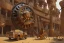 Placeholder: african scene, ancient egypt, zulu, scaffolding, rusted clock, rusted cogwheel, high detail