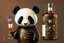 Placeholder: steampunk panda in moutai whiskeychinadesign