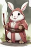 Placeholder: Cute fat bunny floppy ears adventurer robe dnd art realism