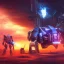 Placeholder: cyberpunk, landscape, transformers, hi-tech robots, GUITARS, cinematic, highly detailed, close up, 4k, deep colors, gold, fire, red, purple, dark, ethereal, utopia, apocalypse, flying Cadillac, from outer space