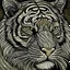 Placeholder: Tiger, highly detailed, in the style of indian woodblock art,