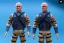 Placeholder: A Single Mike pence g.i. joe toy doll With a Laser gun space force Blue cloth uniform, fluorescent orange, whole body wide view, black moonboots