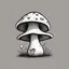 Placeholder: mushroom, black and white, cartoon, drawing, cute, creature, simple