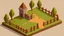 Placeholder: medieval fence, isometric, pixel art