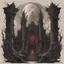 Placeholder: Generate a visually striking artwork that depicts an altar of blood and vampirism drawing inspiration from dark mythology and biblical references. Incorporate elements of chaos, destruction, and a foreboding atmosphere.