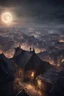 Placeholder: assassin's creed rooftops night scene, vista dal basso