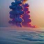 Placeholder: smoke plumes, clouds, smog, city scape with pollution, robot, double exposure photography, colourful nature, clean sharp focus, on white background, Fractal Geometry buildings, sacred geometry