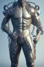 Placeholder: Full body Cyberpunk Greek statue of a man in chains , future classic, unreal engine, epic high details high quality