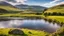 Placeholder: View in the English Lake District with beautiful sky, late afternoon sunshine, stone walls enclosing the fields, mountains and valleys, river, lake, calm, peaceful, tranquil, rule of thirds, beautiful composition, exquisite detail