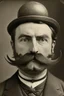 Placeholder: Man with an egg-shaped head and an impressive moustache